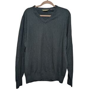 EDDIE BAUER Men's Size XL Tall Cashmere Blend Green Knit Sweater EUC